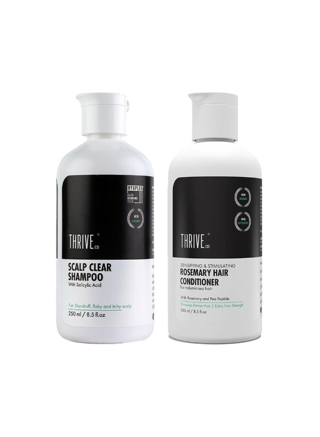 ThriveCo  Scalp Clear Shampoo + Rosemary Hair Conditioner Densifying & Stimulating Hair Growth | Promotes Hair Strength | For Men & Women | 250 ml EACH - Image 1
