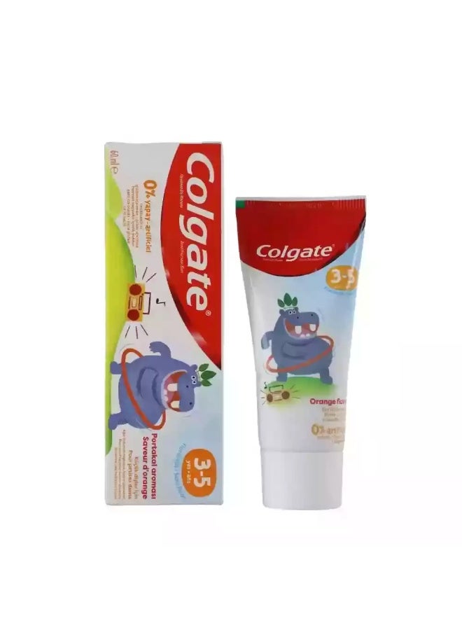 Colgate Orange Flavor Fluoride Free Toothpaste For 3-5 Year kids- 60ml - Image 2