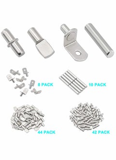 Y&D Shelf Pins Kit,4 Styles Nickel Plated Support Pegs, Bookshelf Pegs for Shelves, Cabinet Bracket Holders Kitchen Furniture & Closet 104Pcs (5mm 1/4inch)  - Image 4