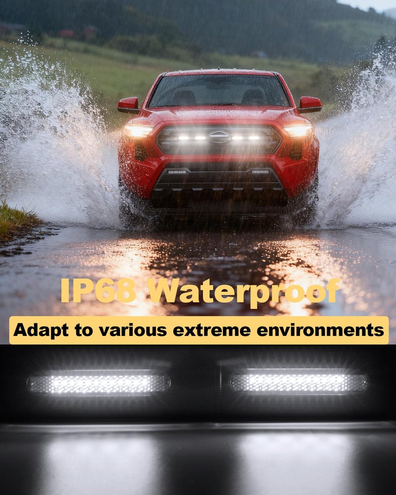 OKLSG Front Bumper LED Grill Lights for Toyota Tacoma 2026 2025 2024 Raptor Marker Lights Bars fit SR SR5 OEM Grille 4th Gen Tacoma Exterior Accessories (White) - Image 5