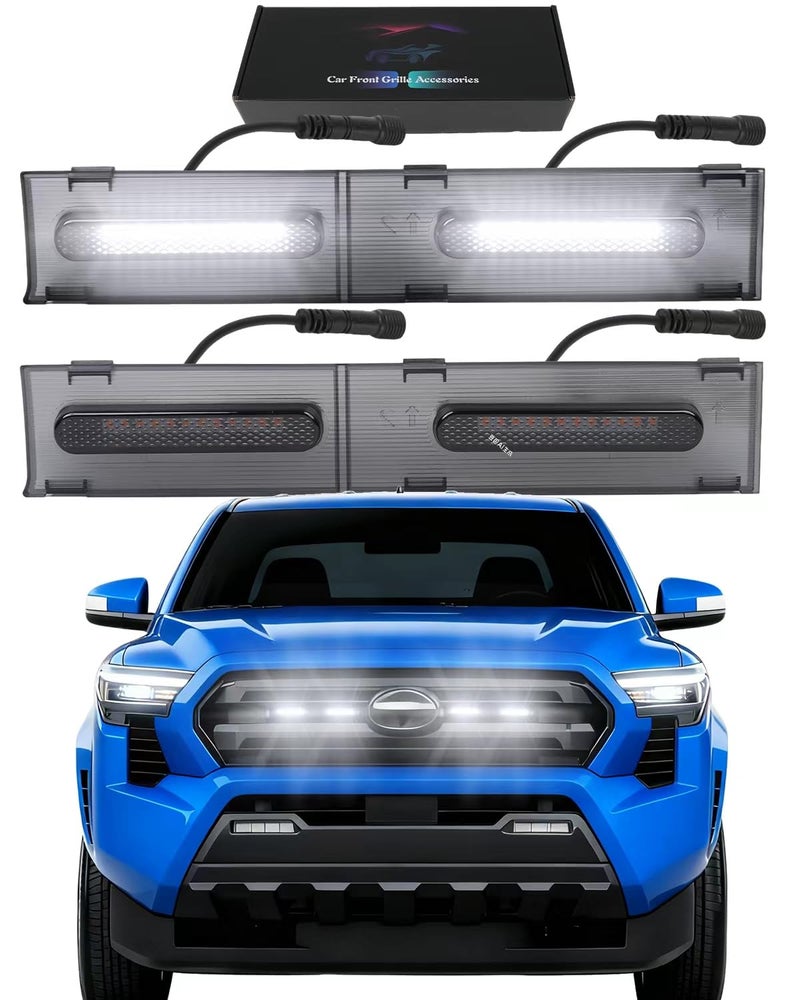 OKLSG Front Bumper LED Grill Lights for Toyota Tacoma 2026 2025 2024 Raptor Marker Lights Bars fit SR SR5 OEM Grille 4th Gen Tacoma Exterior Accessories (White) - Image 1