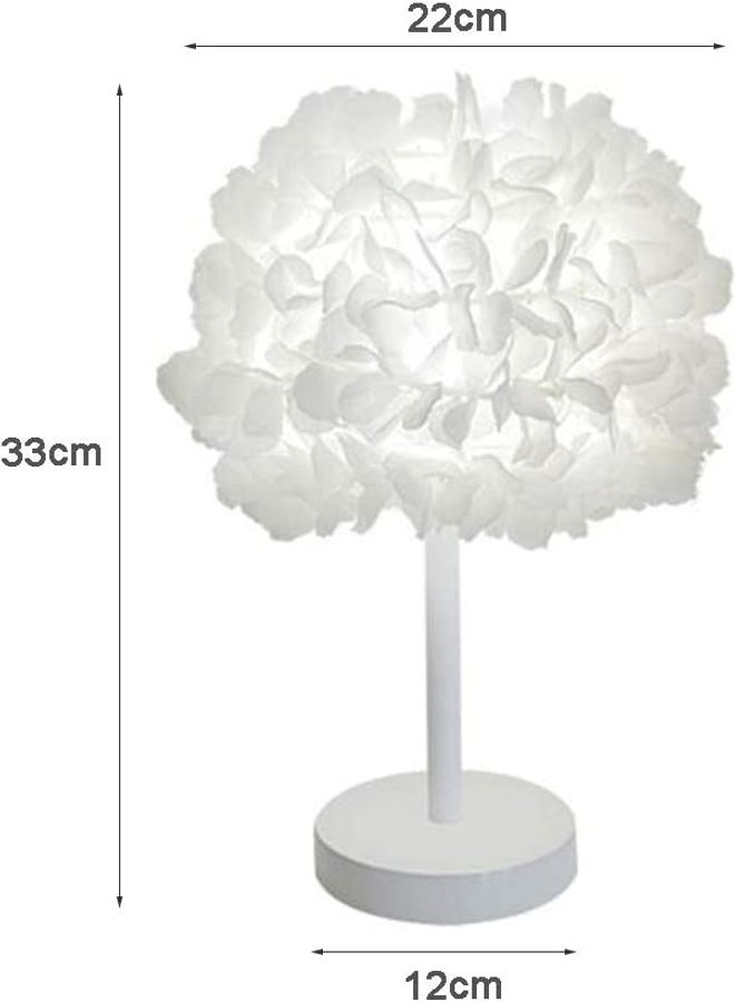 إسكدنيا مصباح طاولة يُوضع بجانب السرير للزينة بتصميم ريش أبيض - Image 2