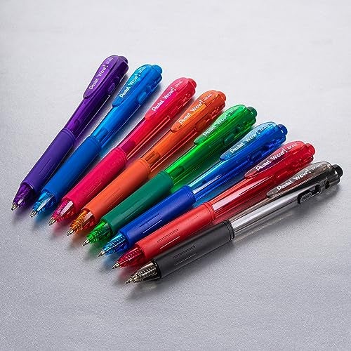 Pentel WOW! Retractable Ballpoint Pens, Medium Line, Sky Blue Ink, Box of 12 (BK440-S) - Image 5