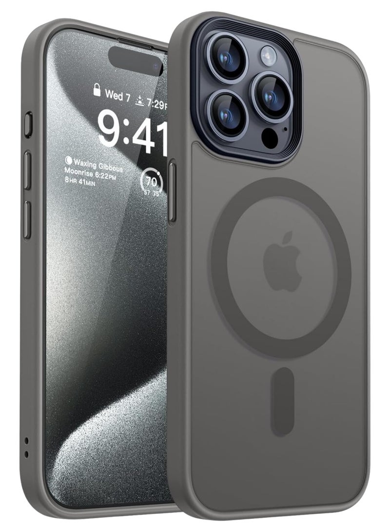 XLogix FrostX for iPhone 15 Pro Case, Frosted Grey - Slim Protective Cover with MagSafe Compatibility | Shockproof & Scratch-Resistant Design, FrostX Series - Image 1