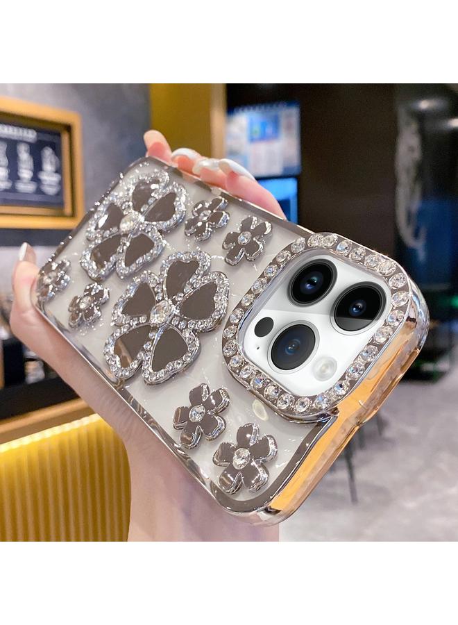 إيروريكس جراب لهاتف iPhone 12 Pro Max مصنوع من مادة TPU بتصميم زهرة مطلية بالكهرباء ومرصعة بالألماس - Image 1