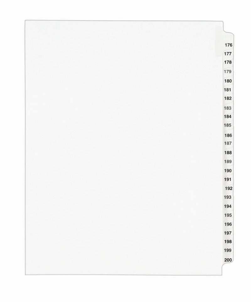 Avery Legal Dividers, Standard Collated Sets, 176-200 Tab Set (01337) - Image 1