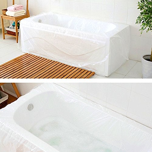 TFY Ultra Large Disposable Film Bathtub Bag for Salon, Household and Hotel Bath Tubs (78 inch x 47 inch) - 5 Pieces - Image 1