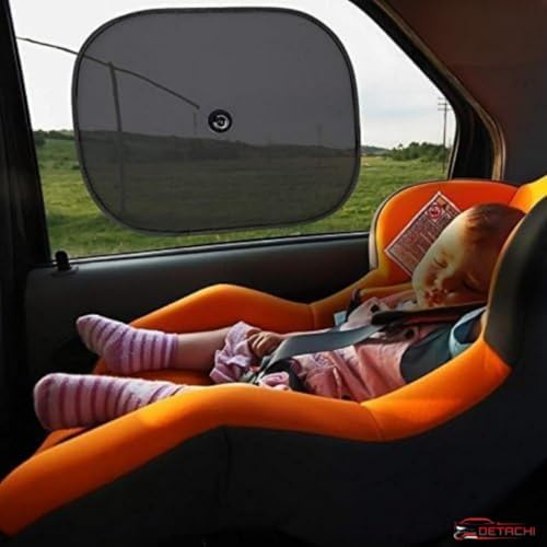 DETACHI Sun Shade + Rain Water Resistant Anti Fog Film, Anti Glare, Scratch Resistant, Protection, Universal Fit Car Accessories -View Mirror for Safe Driving- Combo Pack 2X(Oval+Square, 4XSun Shade) - Image 5