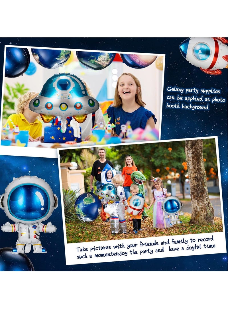 Galaxy Space Balloons, 7 Pcs Large Outer Space Cartoon Balloons, Inflatable Rocket Astronaut Earth Spaceship Foil Planet Balloons, Space Party Supplies for Birthday Party Baby Shower - Image 5