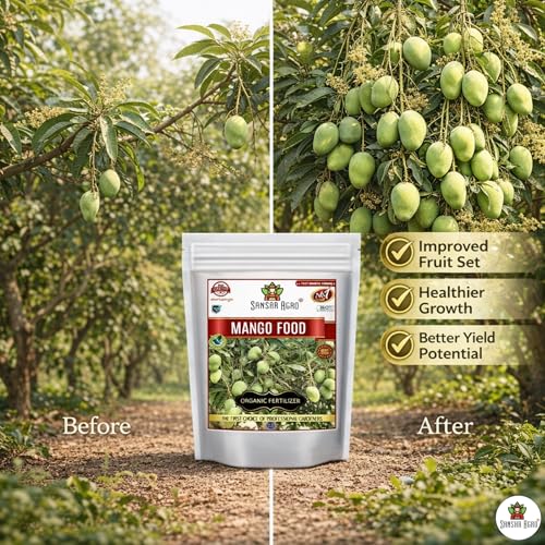 Sansar Agro® Mango Food, Essential Organic Fertilizer For Mango Plants, Double Filtered With All Required Nutrients And Active Micro-Organism For Heavy Fruiting (900 Gm) - Image 5