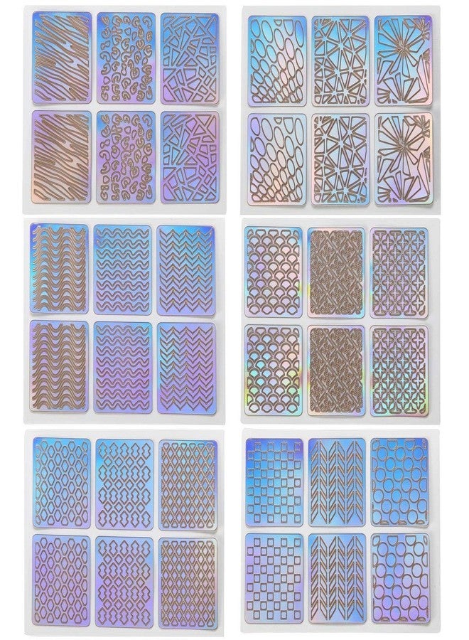 FOK Set of 24 PC Nail Art Stencil Self Adhesive Waterproof Stickers Set Nail Stamping Printing Image Stamps Guides Decoration Manicure Tool - Image 5