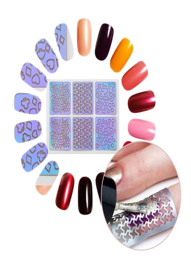 FOK Set of 24 PC Nail Art Stencil Self Adhesive Waterproof Stickers Set Nail Stamping Printing Image Stamps Guides Decoration Manicure Tool - Image 3