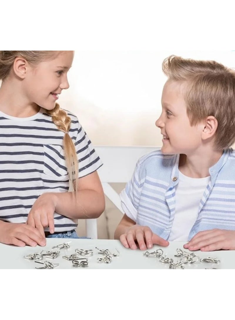 8 Pieces Of Intellectual Metal Puzzle Games That Stimulate The Child To Think And Creativity And Teach The Meaning Of Patience And Relieve Pressure A Set Of Puzzles Useful For Young And Old To Stimulate The Brain And Also For Entertainment An Interactive Game Between Family Members Is Also Useful As A Gift When The Child Succeeds In The Monthly Tests Blue Color  - Image 2