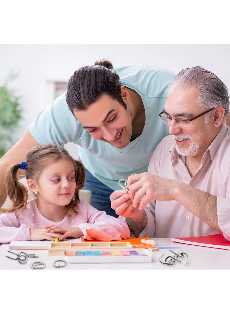 8 Pieces Of Intellectual Metal Puzzle Games That Stimulate The Child To Think And Creativity And Teach The Meaning Of Patience And Relieve Pressure A Set Of Puzzles Useful For Young And Old To Stimulate The Brain And Also For Entertainment An Interactive Game Between Family Members Is Also Useful As A Gift When The Child Succeeds In The Monthly Tests Blue Color  - Image 4