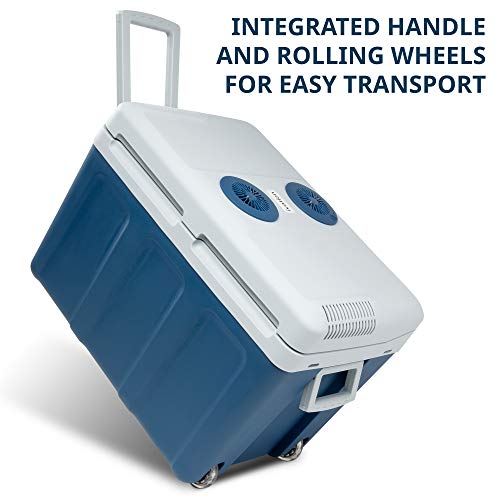 Ivation Electric Cooler & Warmer with Wheels & Handle |48 Quart (45 L) Portable Thermoelectric Fridge For vehicles & Trucks| 110V AC Home Power Cord & 12V Car Adapter for Camping, Travel & Picnics - Image 4