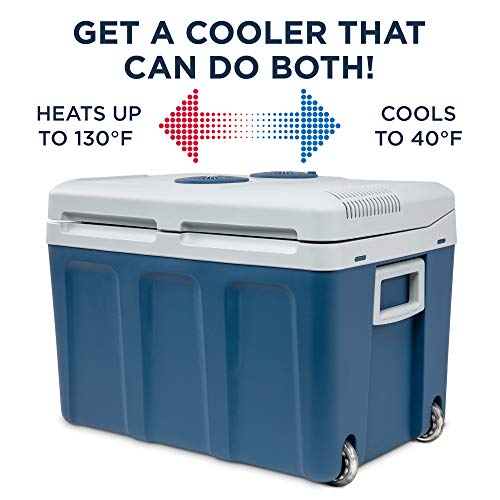 Ivation Electric Cooler & Warmer with Wheels & Handle |48 Quart (45 L) Portable Thermoelectric Fridge For vehicles & Trucks| 110V AC Home Power Cord & 12V Car Adapter for Camping, Travel & Picnics - Image 3