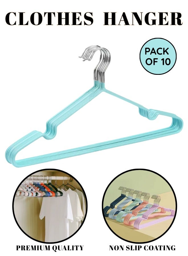 Non-Slip Metal Clothes Hangers – Space-Saving, For Household, Premium Quality and Design – Pack of 10 - Image 1