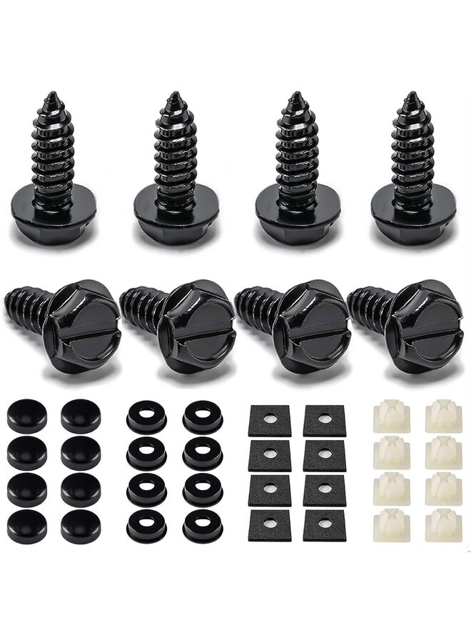 THE WHITE SHOP 8 Sets License Plate Screw Kit, Stainless Non Theft License Plate Screws, Non-Rattle & Rust-Proof License Plate Bolts for Securing License Plates Frames or Covers on Cars, Trucks - Image 5