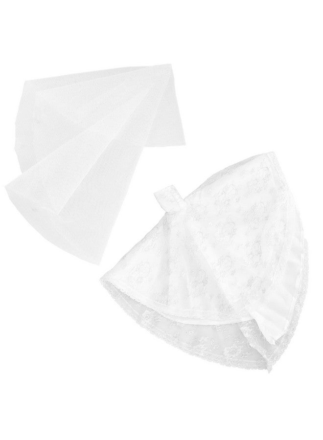 باروا فستان زفاف مع حجاب أبيض للأميرات، ملابس حفلات مسائية، مجموعة ملابس مناسبة لدمية مقاس 11.5 بوصة - Image 3