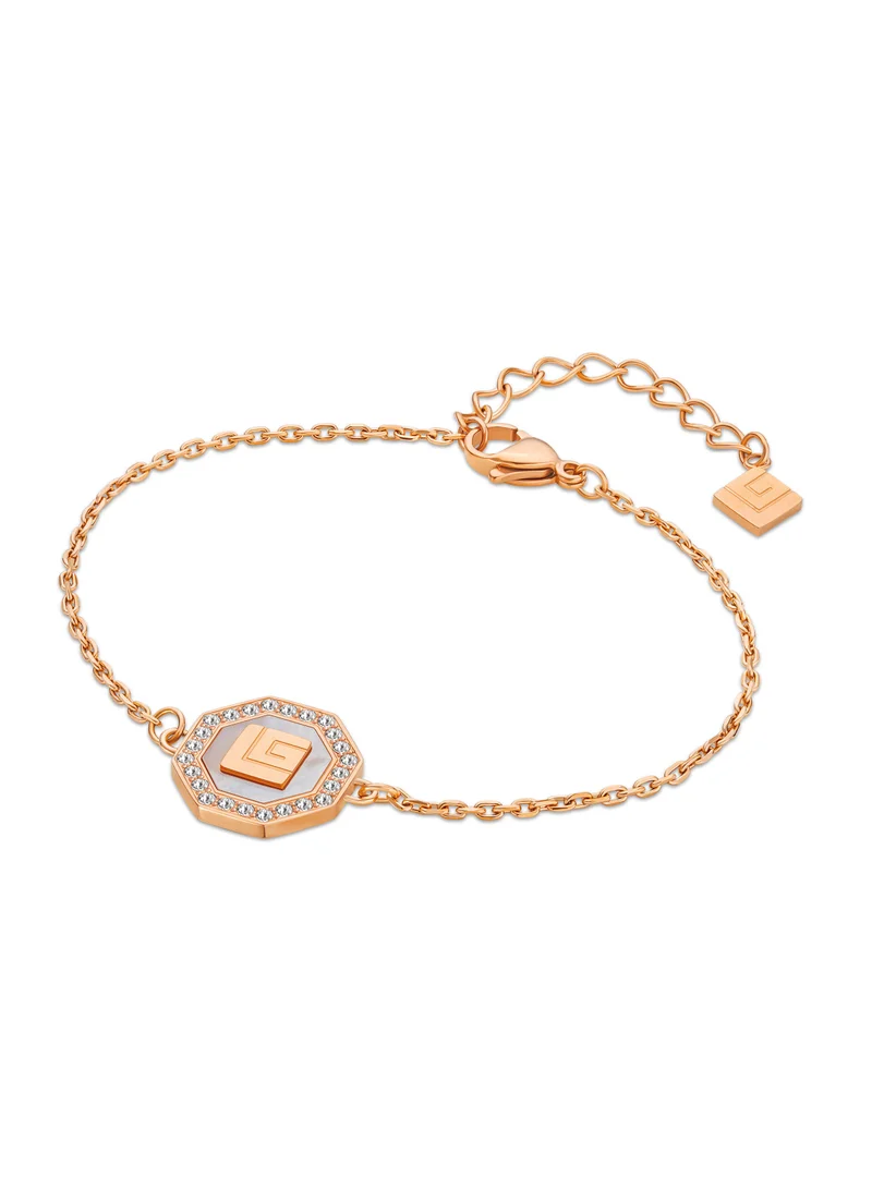 غاي لاروش Ambre Rose-Gold Plated Bracelet With Mother Of Pearl And Crystrals