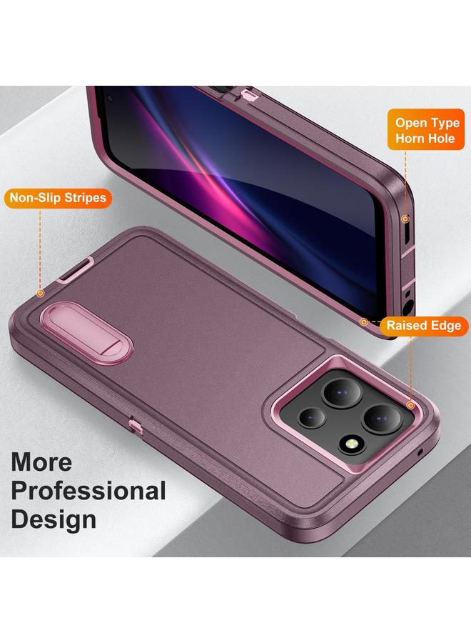 اس-توب جراب لهاتف Motorola Moto G 5G 2025 مصنوع من مادة PC المتينة + جراب هاتف من السيليكون مع حامل - Image 3