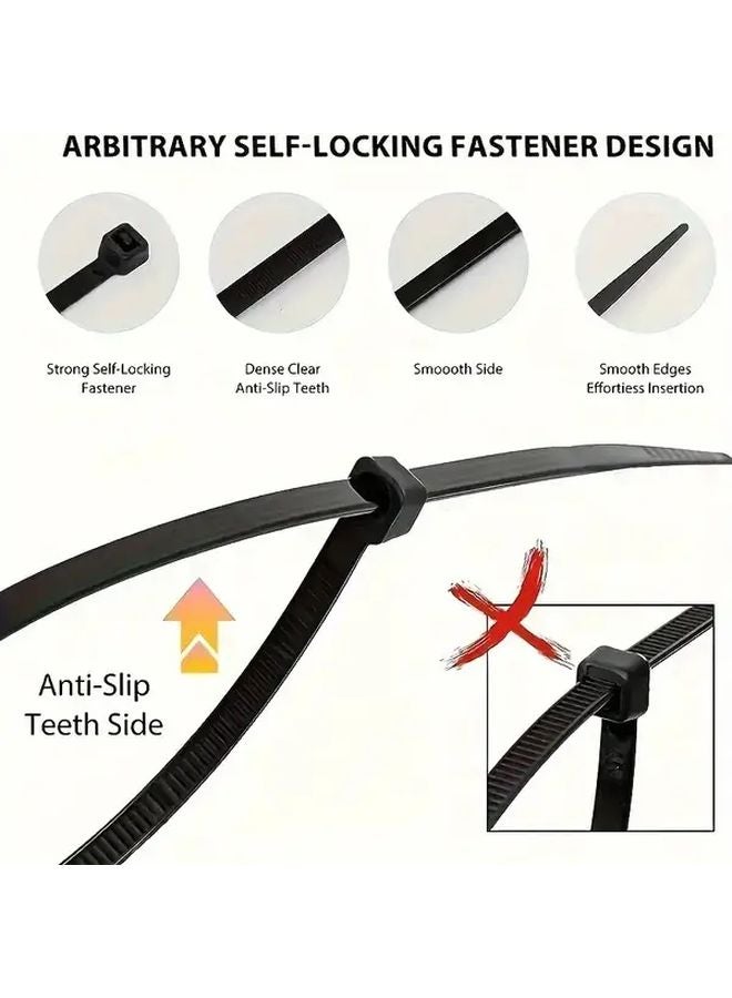 300pcs Black Nylon Self Tightening Straps 3 94 5 91 7 87inch for Outdoor Garden Home Organization - Image 3