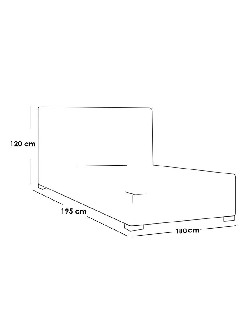 ملاذ هاوس سرير مبطن بأزرار، أزرق - 180 سم - مصنوع من قماش ناعم مع لوح رأس مبطن بأزرار - 180 سم - الأبعاد: 120 سم ارتفاع × 195 سم طول - 195 سم طول × 120 سم ارتفاع × 180 سم عرض - Image 2