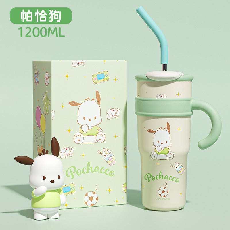 2023 Hello Kitty Kids Thermal Cup Large Capacity1200 ml Sanrio double drink thermos cup-Pacha dog 1200 ml Sanrio double drink thermos cup-Pacha dog