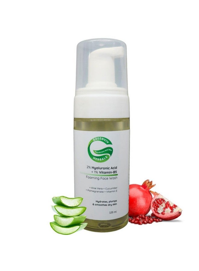 Greenviv 2% Hyaluronic Acid + 1% Vitamin B5 Intense Hydrating Foaming Face Wash | Deeply Hydrates, Plumps & Smoothens Dry Skin | 125ml - Image 1