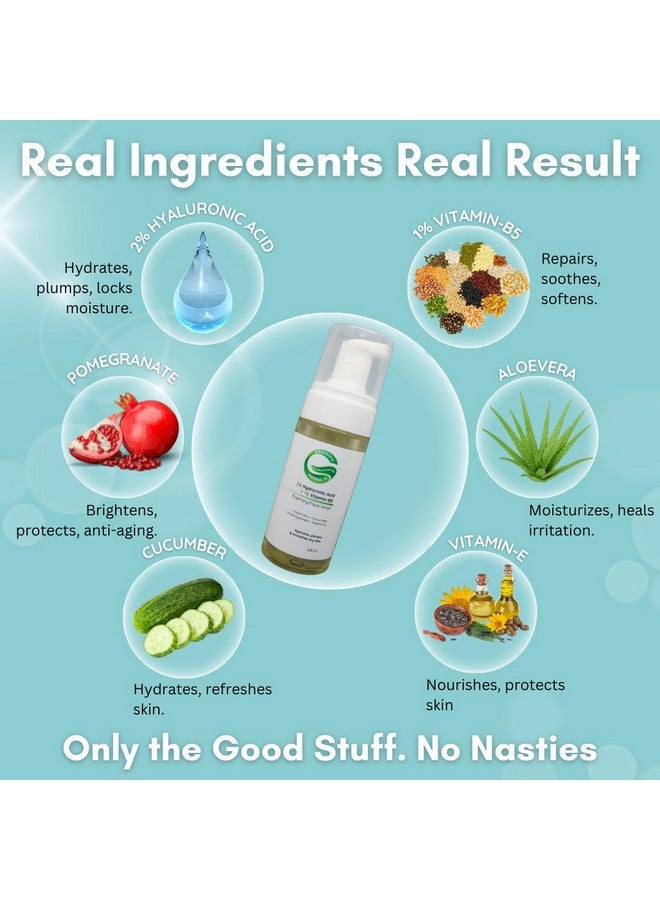Greenviv 2% Hyaluronic Acid + 1% Vitamin B5 Intense Hydrating Foaming Face Wash | Deeply Hydrates, Plumps & Smoothens Dry Skin | 125ml - Image 5