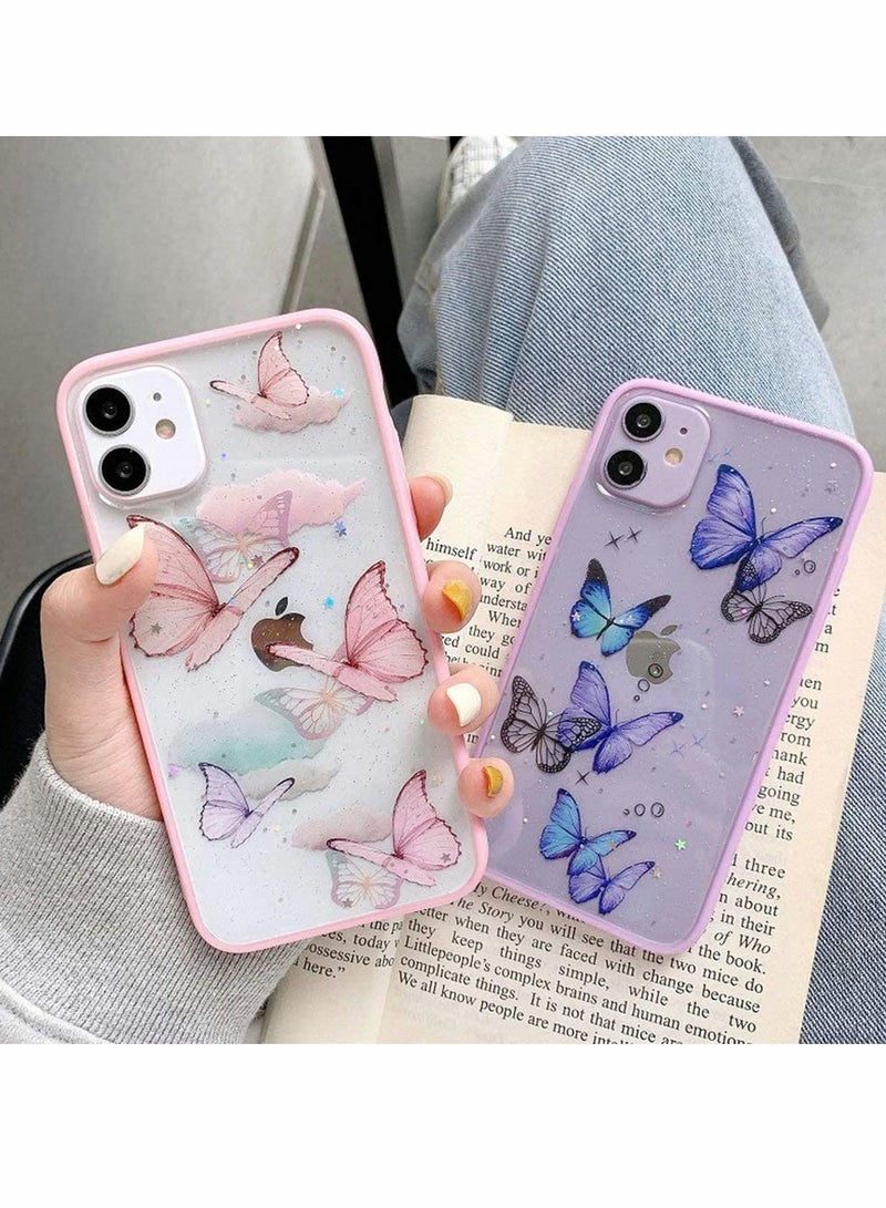Y&D Compatible with iPhone 12 Pro Max Butterfly Case Cute Pretty Glitter Shockproof Soft Silicone Clear Girls Women Cover Case -Pink - Image 4