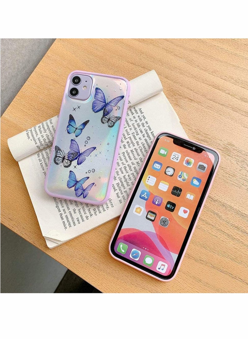 Y&D Compatible with iPhone 12 Pro Max Butterfly Case Cute Pretty Glitter Shockproof Soft Silicone Clear Girls Women Cover Case -Pink - Image 5
