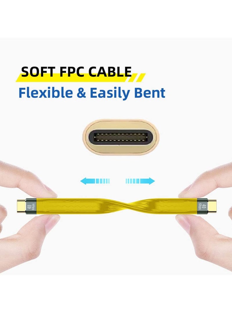 Data Cable Type-C USB-C Male to Male USB4 40Gbps 100W 8K Flat Slim FPC Data Cable 13cm for Laptop Phone - Image 3