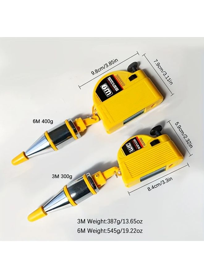Heavy Duty Magnetic Plumb Bob 6m Wire Base Auto Winding Quick Stop for Construction - Image 3