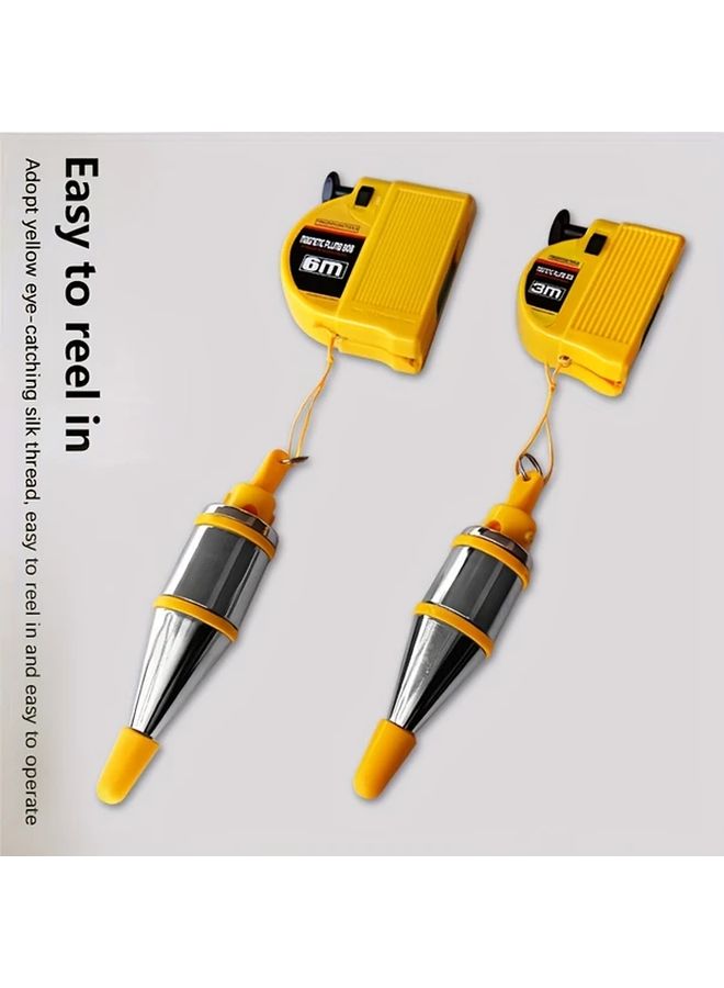 Heavy Duty Magnetic Plumb Bob 6m Wire Base Auto Winding Quick Stop for Construction - Image 2