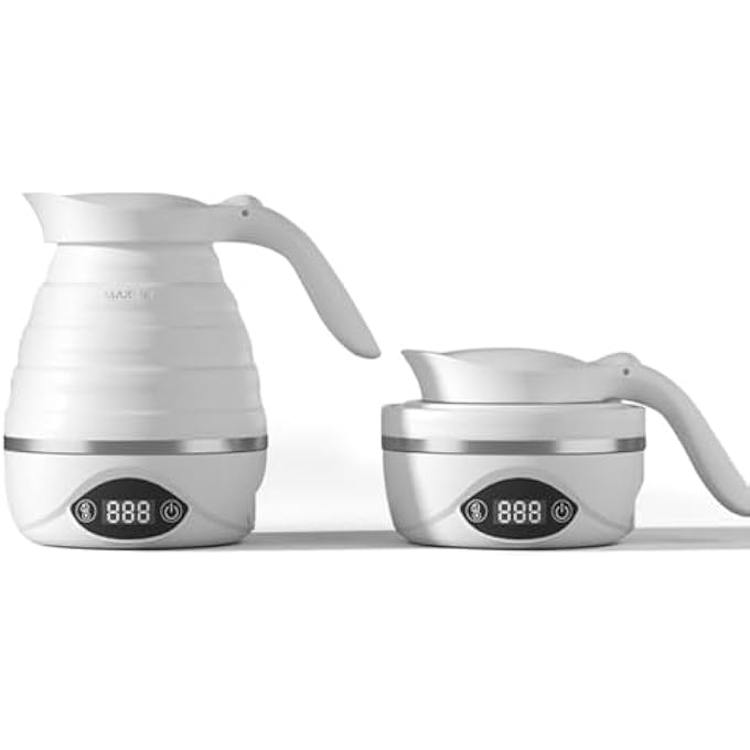 Funito Collapsible Travel Kettle Electric Portable Foldable Kettle For Boiling Water Suitable For 110V  220V Dual Voltage For Tea  Coffee 850W Small Mini BpaFree Silicone - Image 1