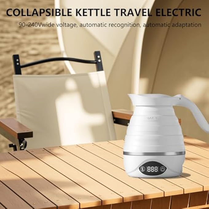 Funito Collapsible Travel Kettle Electric Portable Foldable Kettle For Boiling Water Suitable For 110V  220V Dual Voltage For Tea  Coffee 850W Small Mini BpaFree Silicone - Image 3