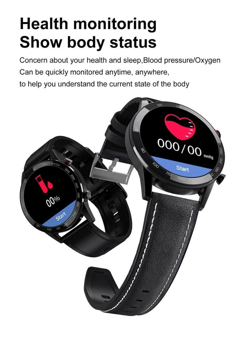 Generic - DT95 Business Style 1.3inch Smart Watch Full Touch Screen Heart Rate Bluetooth Call - Black - Image 1