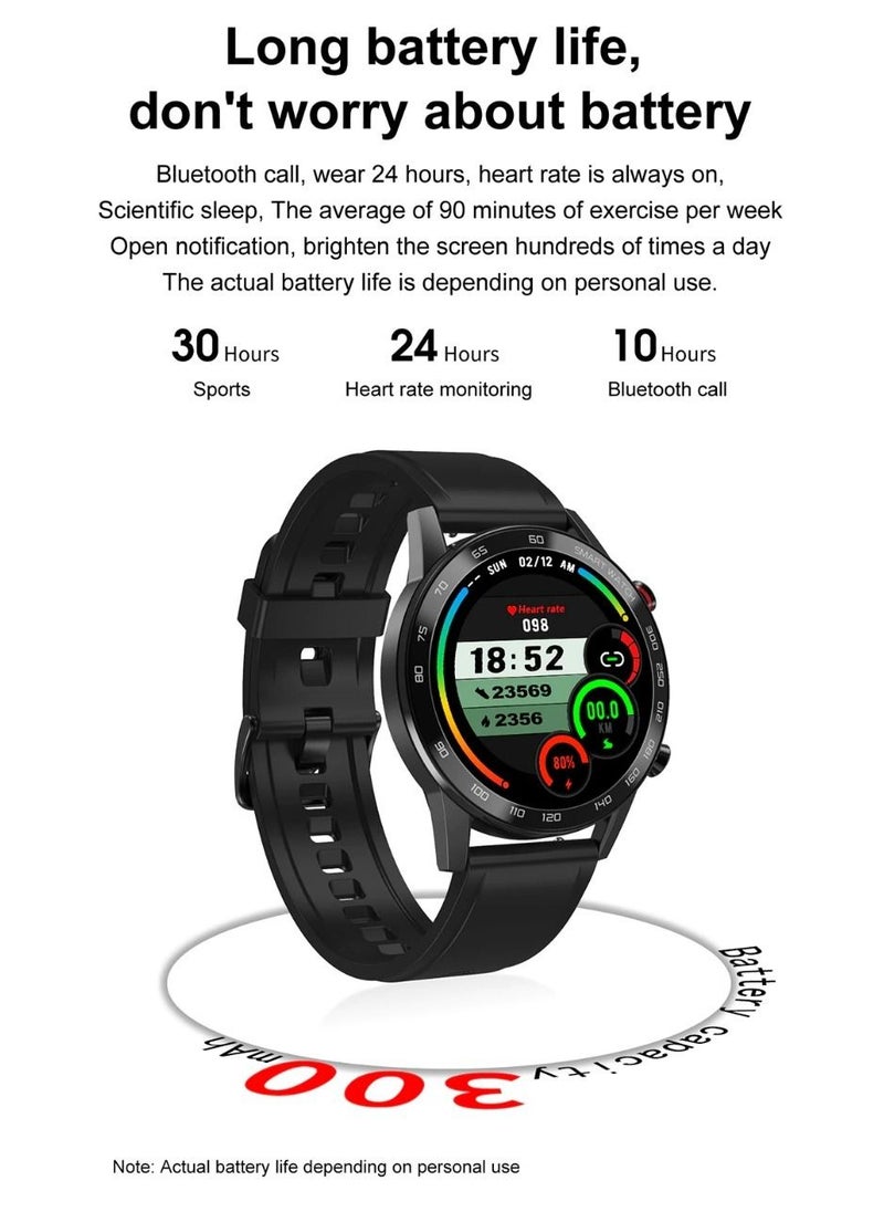 Generic - DT95 Business Style 1.3inch Smart Watch Full Touch Screen Heart Rate Bluetooth Call - Black - Image 1