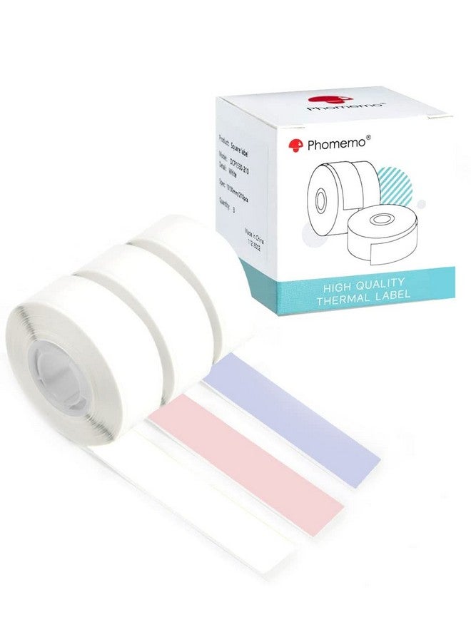 phomemo Q31 Q32 Q30S Q30 Label Maker Tape, Black On Lavender, White, Pink Sticker Thermal Paper Self-Adhesive Label Tape, 15Mm X 6M (1/2"X2361/8") Continuous Paper, 3 Roll - Image 1