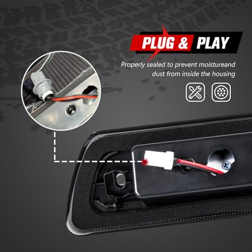 FIERYRED Third Brake Light/Reverse Light Smoked Compatible with 2009-2014 Ford F150 Light,Rear Cab Light,3rd lights Power Saving IP67 Waterproof - Image 3