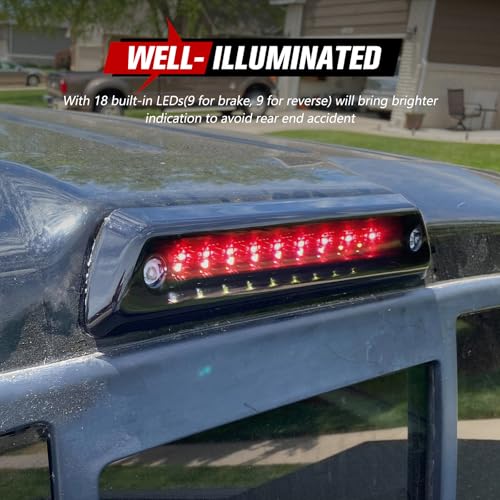 FIERYRED Third Brake Light/Reverse Light Smoked Compatible with 2009-2014 Ford F150 Light,Rear Cab Light,3rd lights Power Saving IP67 Waterproof - Image 5