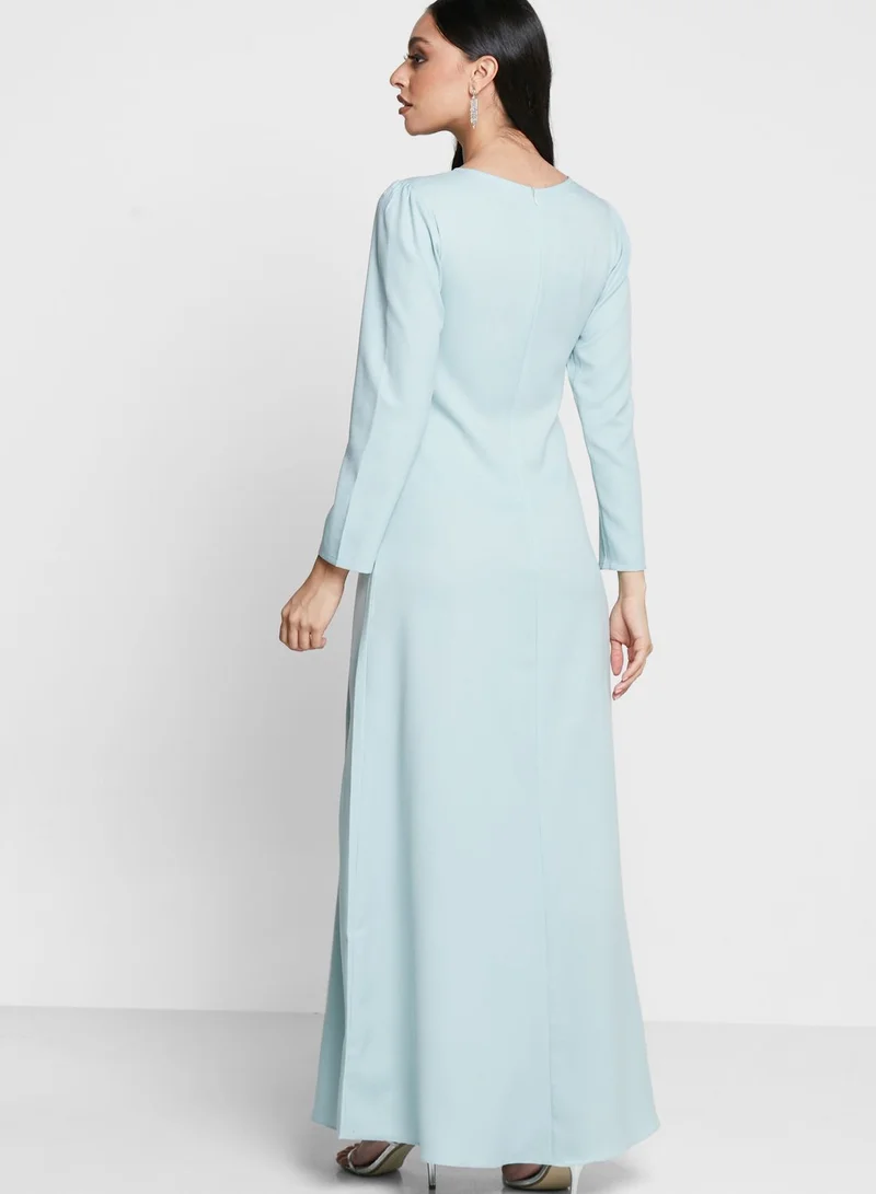 Khizana Embellished Front Panel Fit & Flare Dress