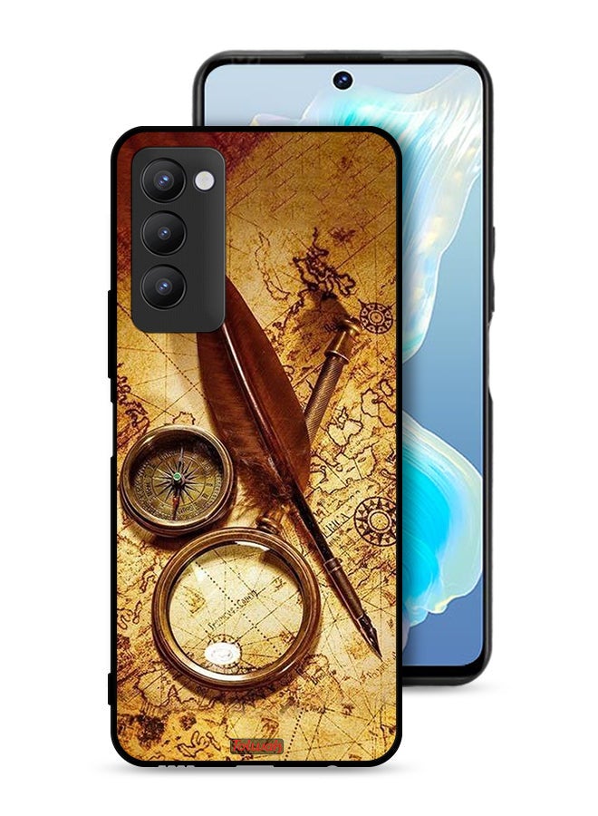 Tolwak Tecno Camon 18P Protective Case Cover Vintage Compass - Image 1