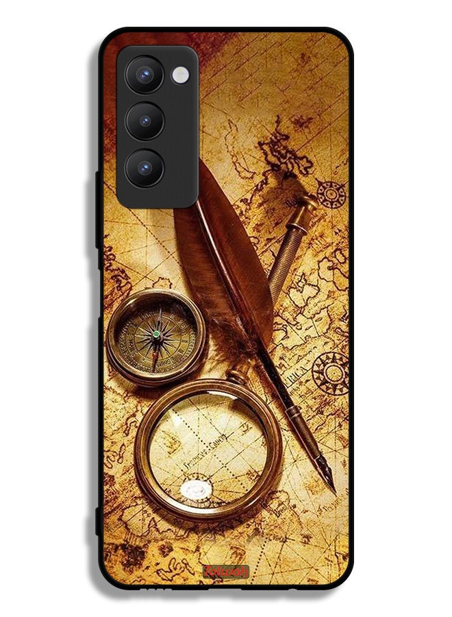 Tolwak Tecno Camon 18P Protective Case Cover Vintage Compass - Image 2