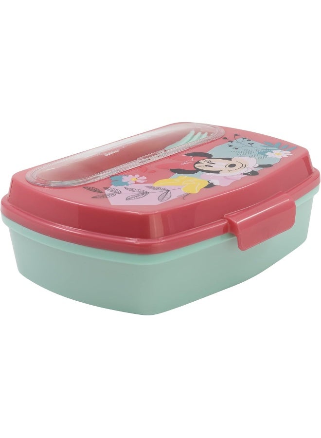 STOR STOR FUNNY SANDWICH BOX WITH CUTLERY MINNIE MOUSE BEING MORE MINNIE  - Image 1