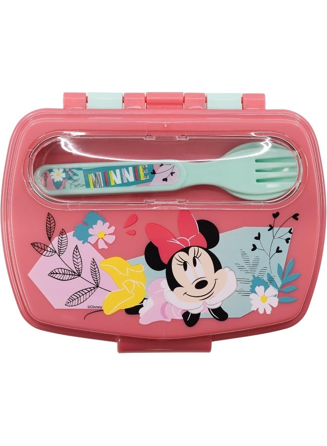 STOR STOR FUNNY SANDWICH BOX WITH CUTLERY MINNIE MOUSE BEING MORE MINNIE  - Image 2