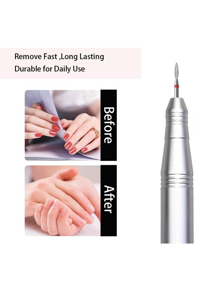 ERUIKA 10Pcs Diamond Flame Cuticle Drill Bits Set, Professional Cuticle Nail Drill Bits For Dead Skin 3/32'' Nails Dry Manicure Pedicure Shape Remove Nail Salon Tools(Fine-F) - Image 3