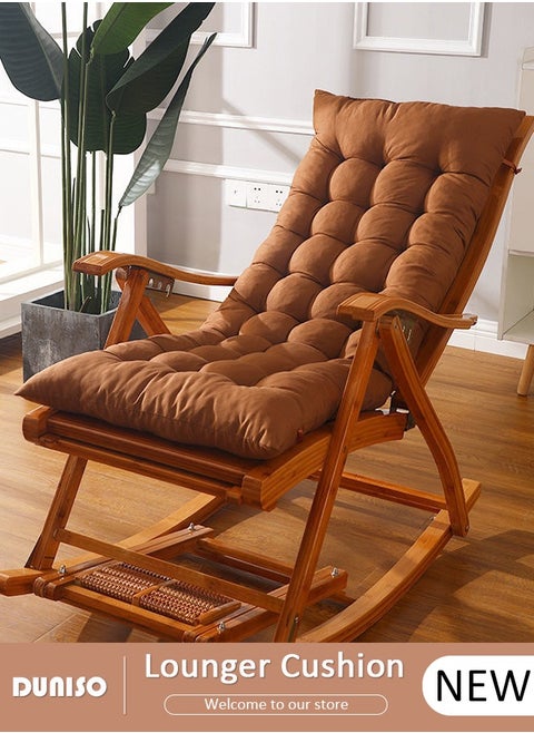 Lounger Cushion,Office Chair Sofa Car Seat Cushion, Rocking Chair Cushion with Ties,Rattan Chair Cushion, Non Slip Rocking Chair Cushion,Back Support For Travel Holiday