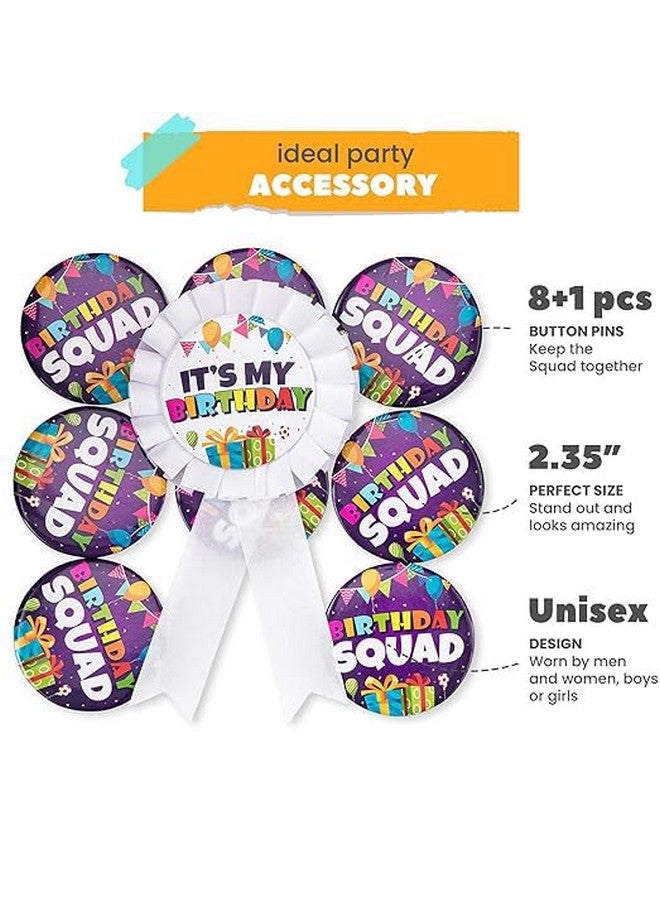 Zyozique® 9 pcs Birthday Button Pin Badges, Birthday Pins for the Whole Birthday Squad - Birthday Decorations Badges | Pinback Badge Favors for 18th, 21st, 25th, 30th Birthday, Adults, Kids - Image 4